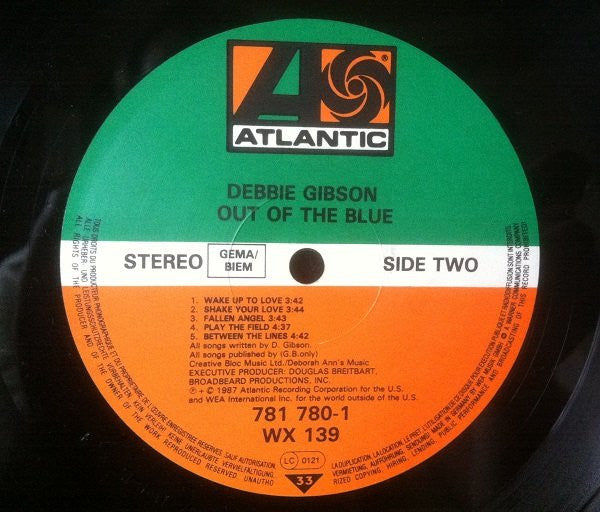 Debbie Gibson : Out Of The Blue (LP, Album)