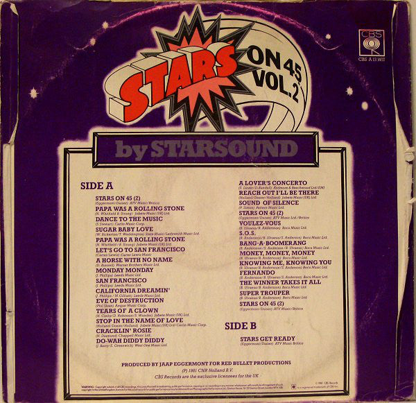 Stars On 45 : Stars On 45 Vol.2 (12", Single)