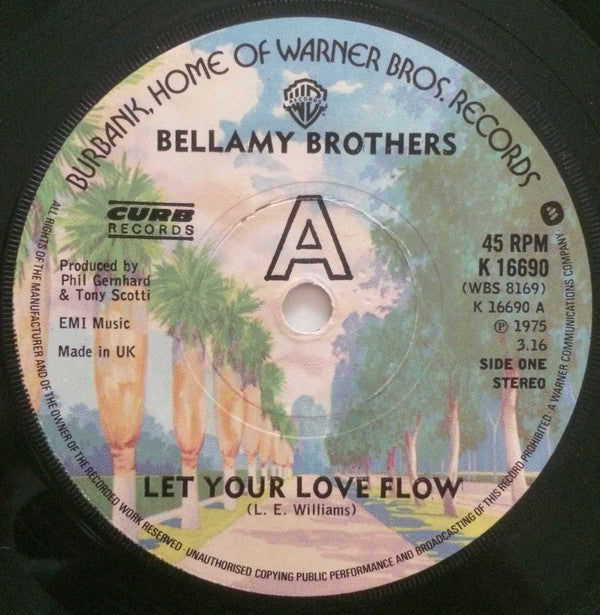 Bellamy Brothers : Let Your Love Flow (7", Single, Sol)