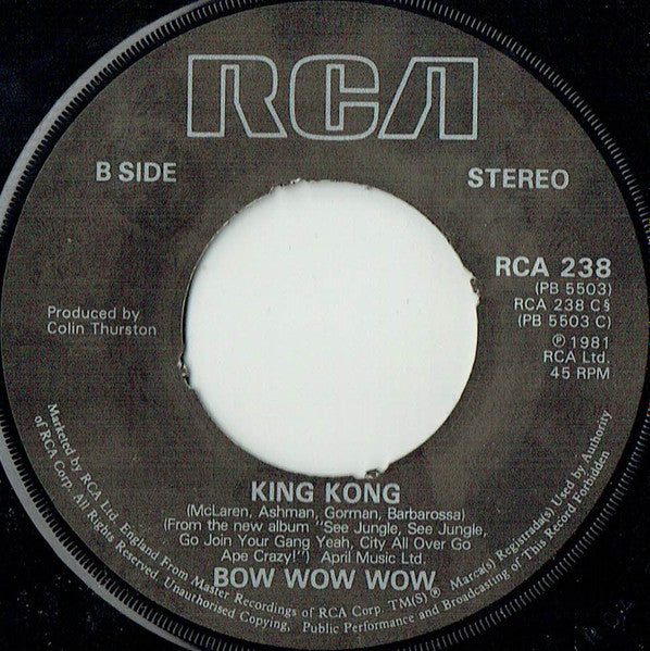 Bow Wow Wow : I Want Candy (7", Single, Pus)