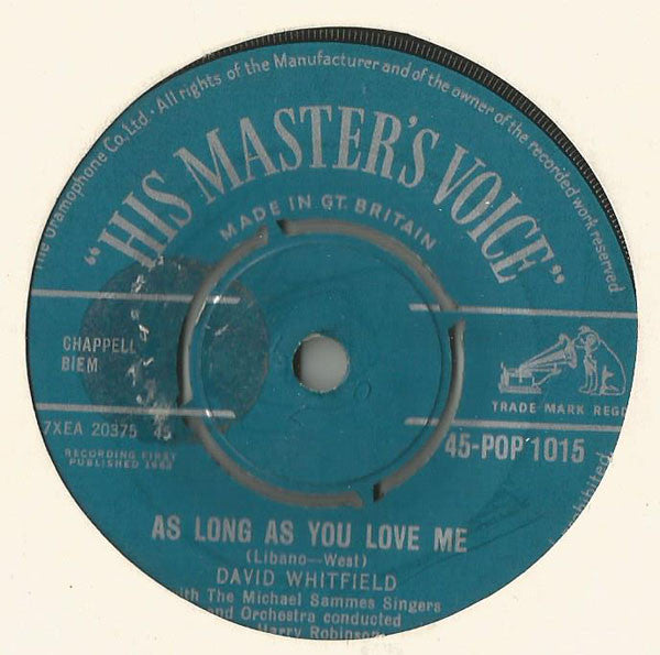 David Whitfield : Impossible (7", Single)