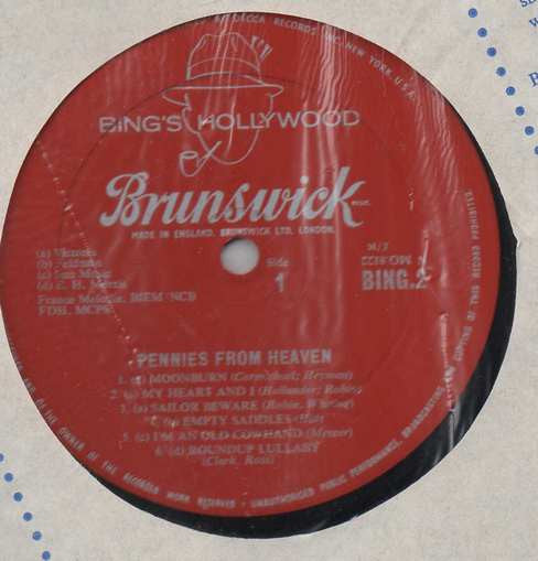 Bing Crosby : Pennies From Heaven (LP, Album, Comp, Mono)
