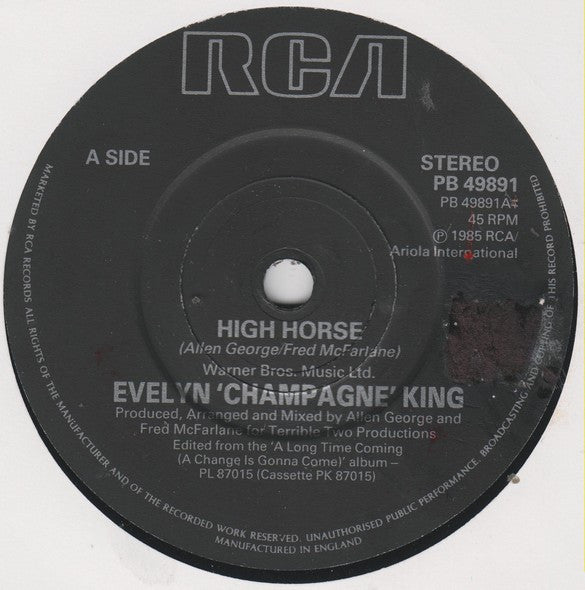 Evelyn King : High Horse (7", Single)