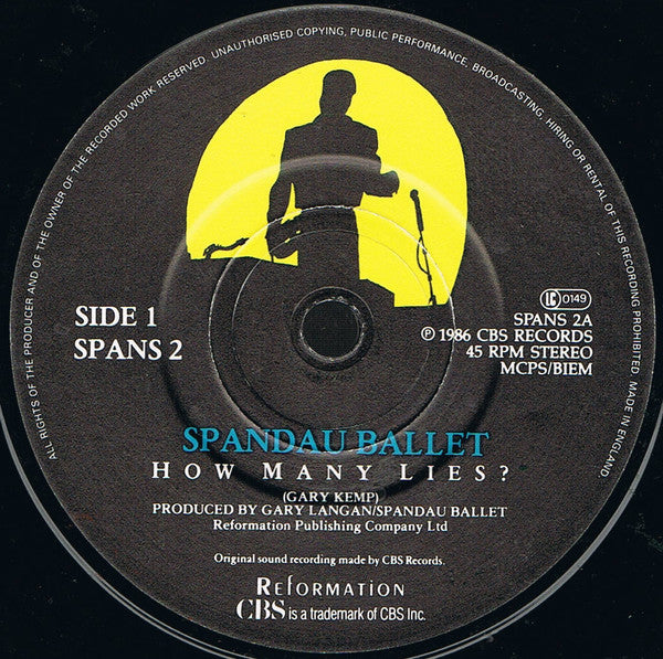 Spandau Ballet : How Many Lies ? (7", Single)