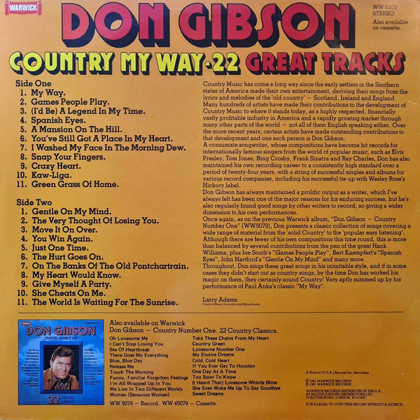 Don Gibson : Country My Way (LP, Comp)