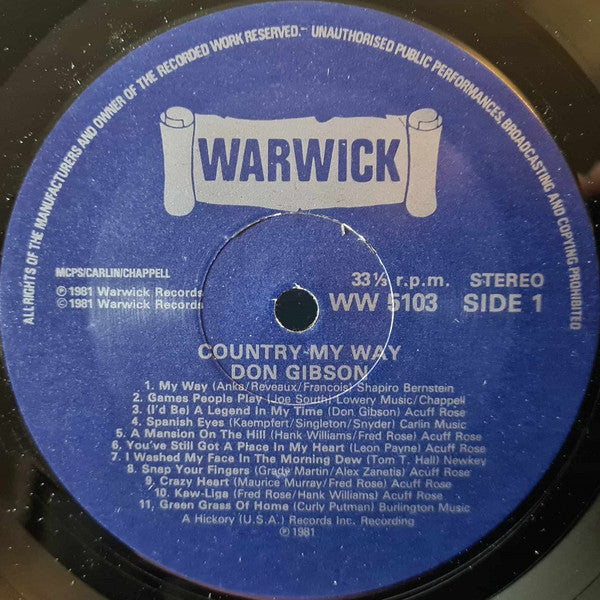 Don Gibson : Country My Way (LP, Comp)