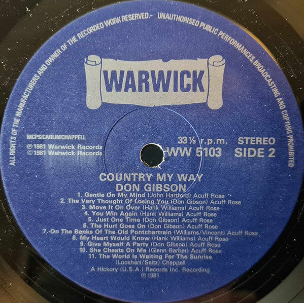 Don Gibson : Country My Way (LP, Comp)