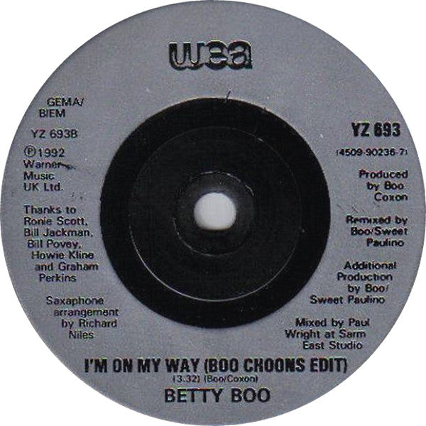 Betty Boo : I'm On My Way (7", Single, Pos)