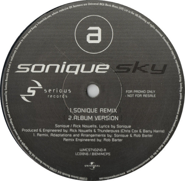 Sonique : Sky (12", Promo)