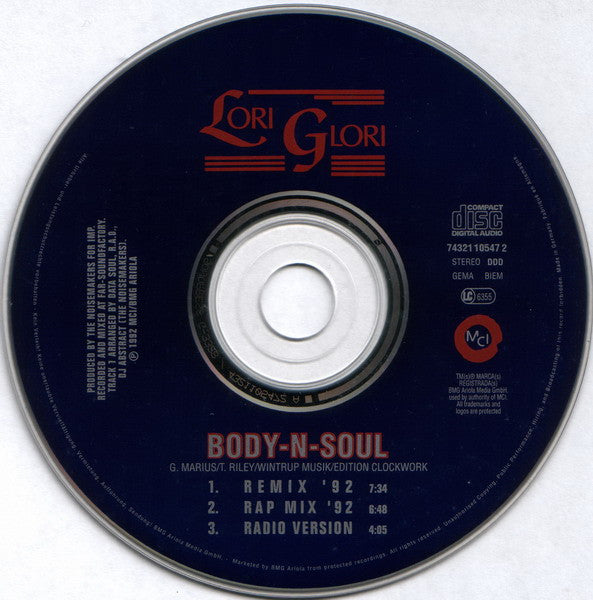 Lori Glori : My Body + Soul (CD, Maxi)