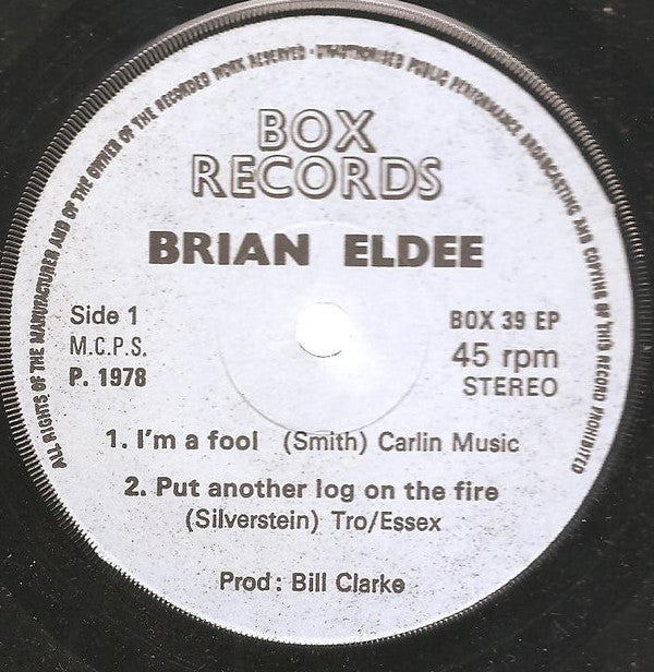 Brian Eldee : I'm A Fool (7", EP)