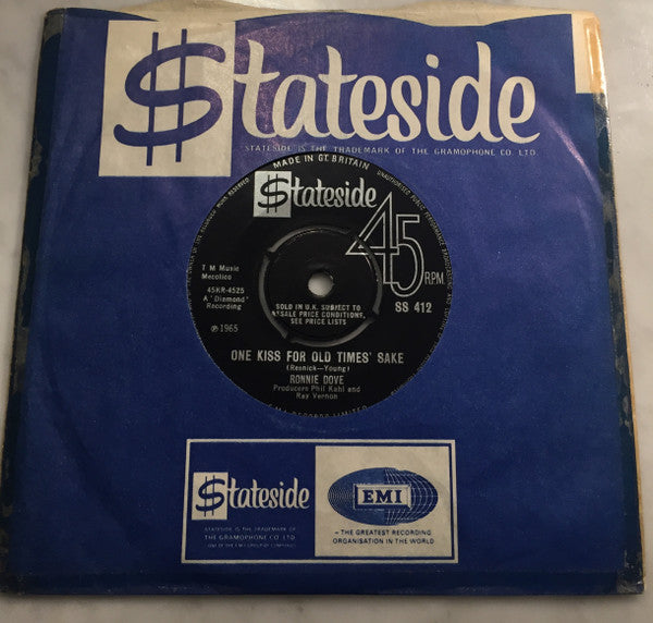 Ronnie Dove : One Kiss For Old Times' Sake  (7", Single)