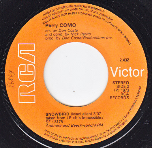 Perry Como : Walk Right Back (7", Single)