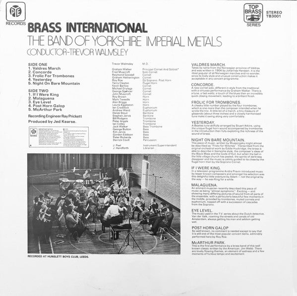 Yorkshire Imperial Band : Brass International (LP, Album)