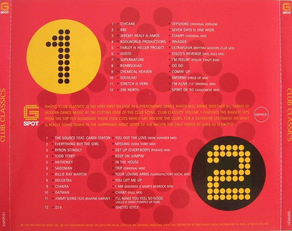 Various : G Spot Club Classics Volume 1 (2xCD, Comp)