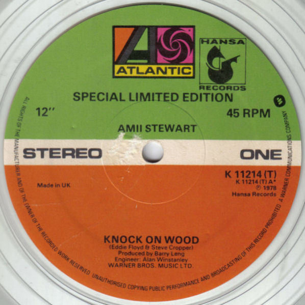 Amii Stewart : Knock On Wood (12", Single, Ltd, Tra)