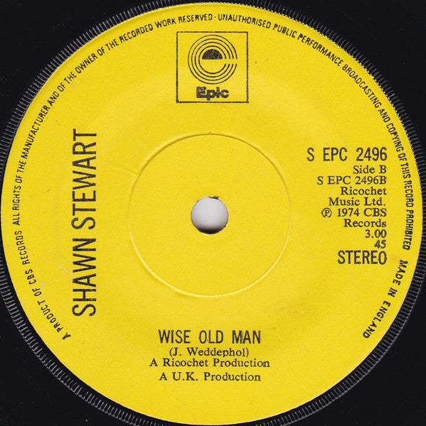 Shawn Stewart (5) : It's All Because Of You (7", Single)
