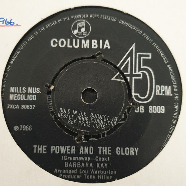 Barbara Kay : The Power And The Glory (7", Single)