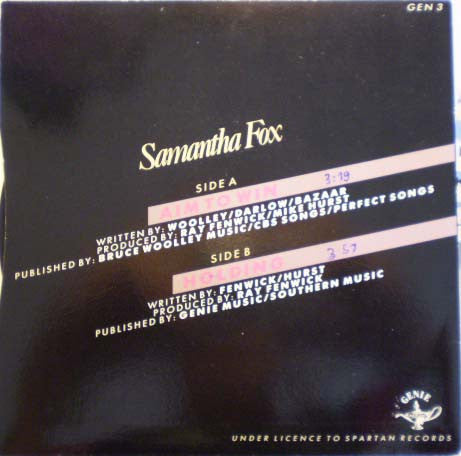 Samantha Fox : Aim To Win (7", Single)