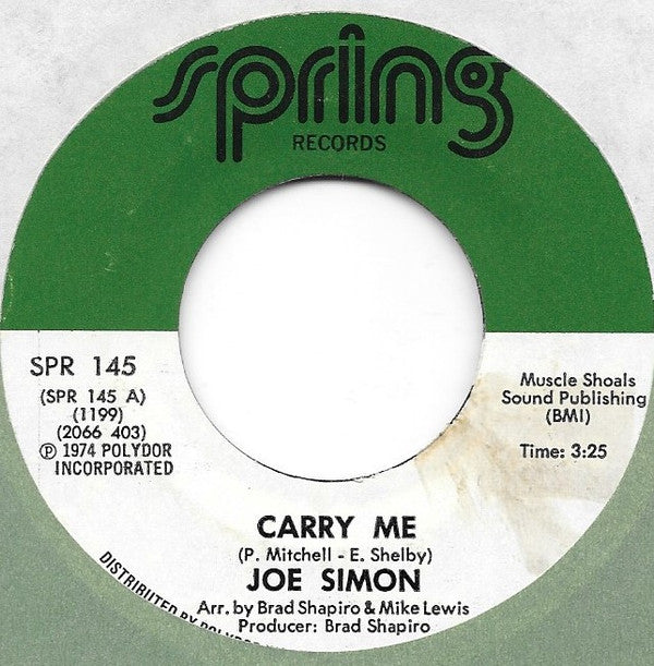 Joe Simon : Carry Me (7", Single)