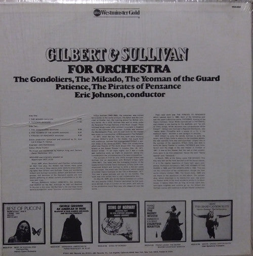Eric Johnson & His Orchestra : Gilbert And Sullivan For Orchestra (LP, RE)