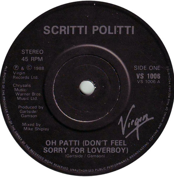 Scritti Politti : Oh Patti (7", Single, Pap)