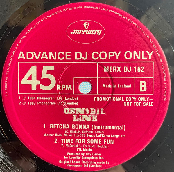 Central Line : Betcha Gonna (12", Single, Promo)
