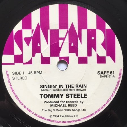 Tommy Steele : Singin' In The Rain (7", Single, RP)