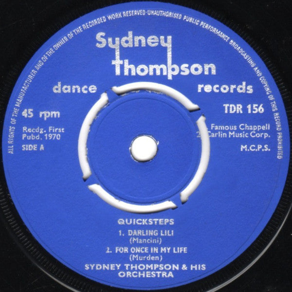 Sydney Thompson And His Orchestra : Quicksteps / Waltzes (7", EP)