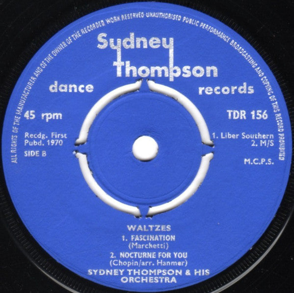 Sydney Thompson And His Orchestra : Quicksteps / Waltzes (7", EP)