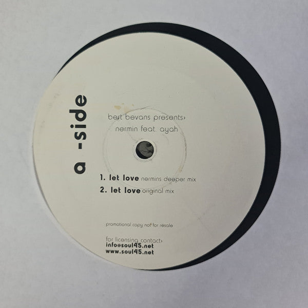 Bert Bevans Presents Nermin Hodzic Featuring Ayaah : Let Love / Keep Your Head Up High (12", Promo)