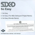 Six D : So Easy (CD, Single, Promo)