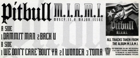 Pitbull : M.I.A.M.I. (12", Promo)