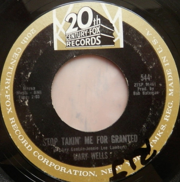 Mary Wells : Ain't It The Truth / Stop Takin' Me For Granted (7", Mono, Styrene)