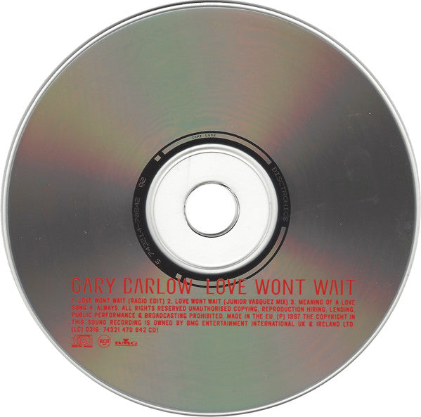 Gary Barlow : Love Won't Wait (CD, Single, CD1)