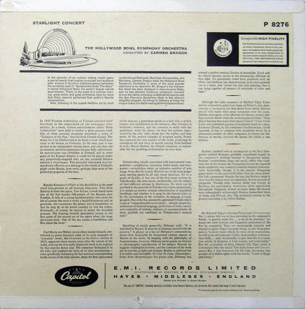 Carmen Dragon Conducting The Hollywood Bowl Symphony Orchestra : Starlight Concert (LP, Album, RE)