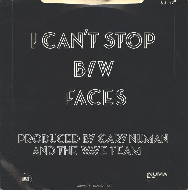 Gary Numan : I Can't Stop (7", Single)