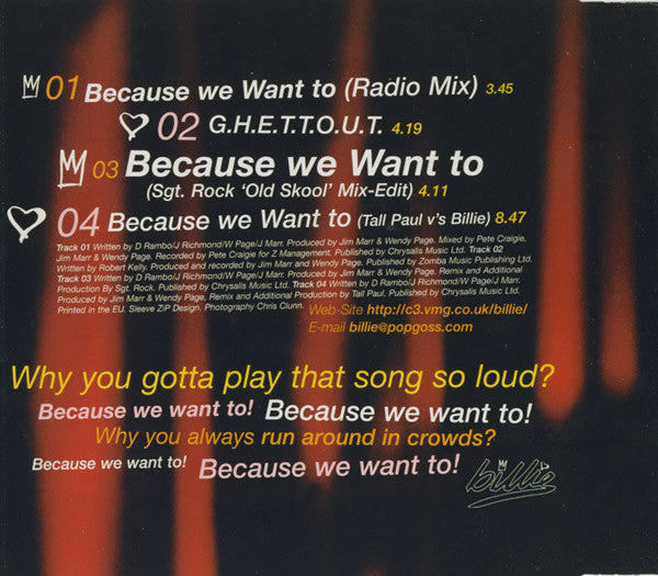 Billie Piper : Because We Want To (CD, Single, CD1)