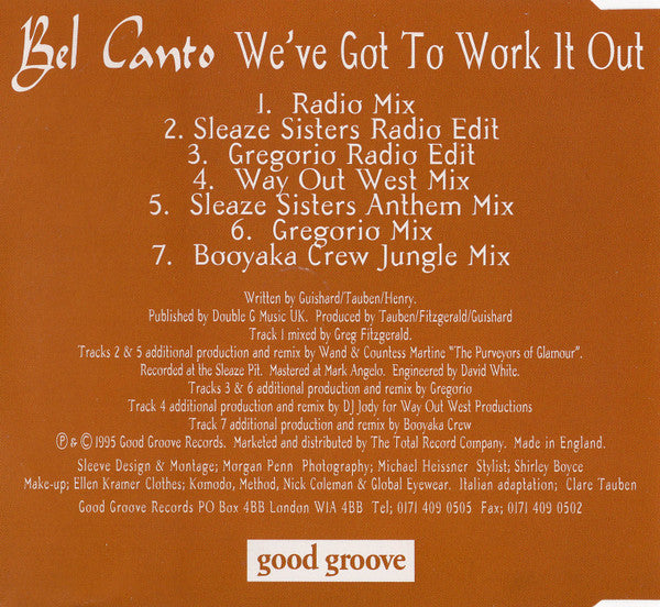 Bel Canto (2) : We've Got To Work It Out (CD, Single)