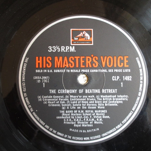 The Band Of H.M. Royal Marines (Royal Marines School Of Music), Vivian Dunn : Music From The Ceremonies Of Beating Retreat And Tattoo (LP, Album, Mono, Bla)