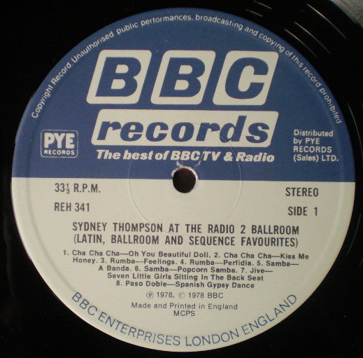 Sydney Thompson And His Orchestra : Sydney Thompson At The Radio 2 Ballroom (LP, Album)