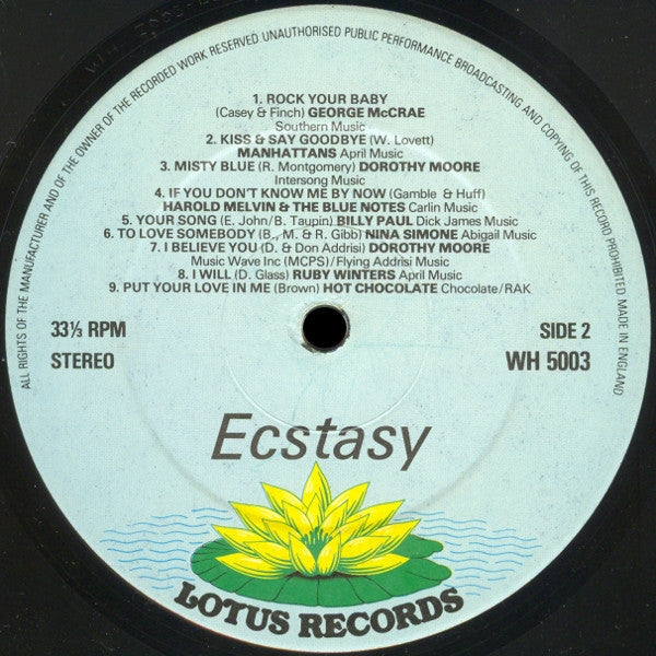 Various : Ecstasy (LP, Comp)