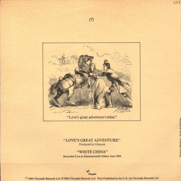 Ultravox : Love's Great Adventure (7", Single, Cle)