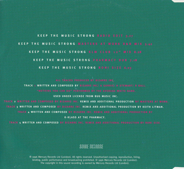 Bizarre Inc : Keep The Music Strong (CD, Single)