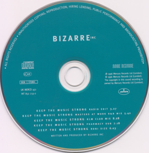 Bizarre Inc : Keep The Music Strong (CD, Single)