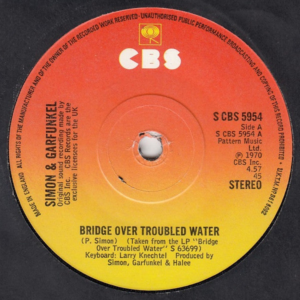 Simon & Garfunkel : Bridge Over Troubled Water (7", Single, RE)