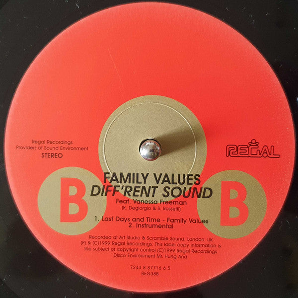 Family Values Feat. Vanessa Freeman : Diff'rent Sound (12")