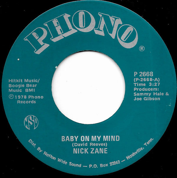 Nick Zane : Baby On My Mind (7")