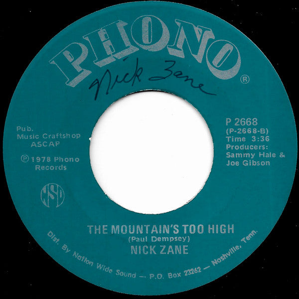Nick Zane : Baby On My Mind (7")