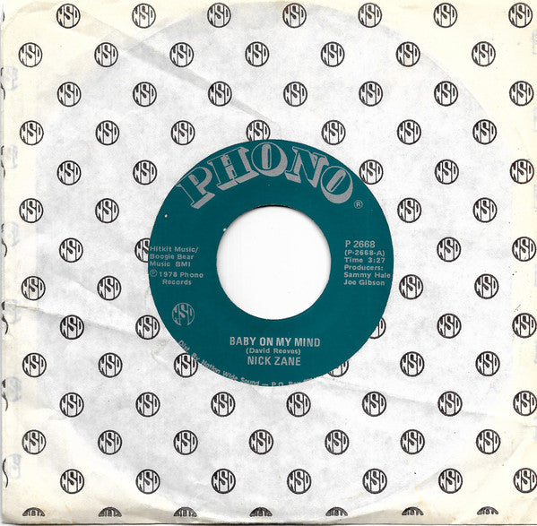 Nick Zane : Baby On My Mind (7")